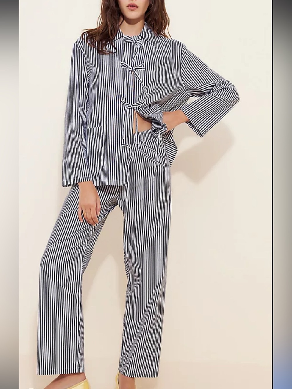 Sleeper Navy and White Striped Pajama Set